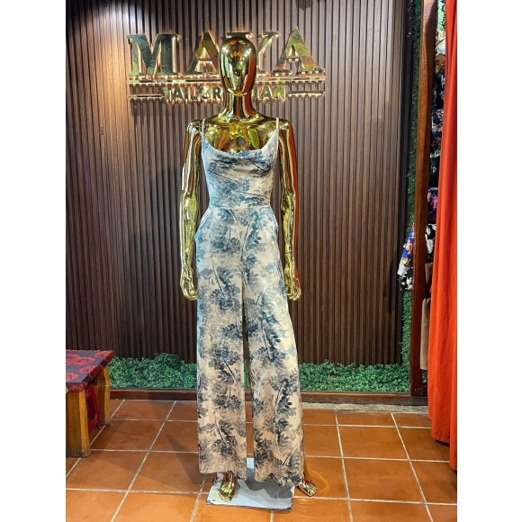 Silk Toile Cowl Dress – Misty Blue