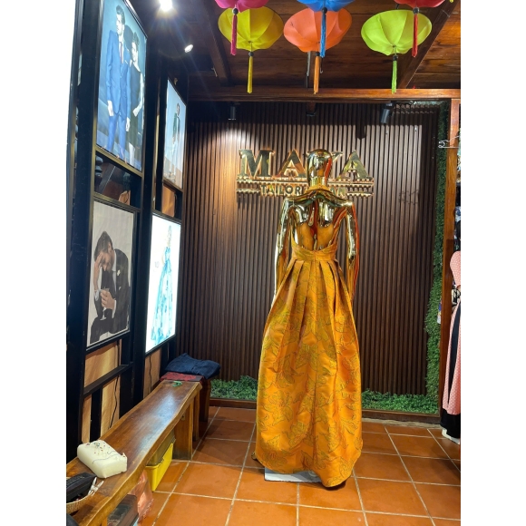 brocade evening dress